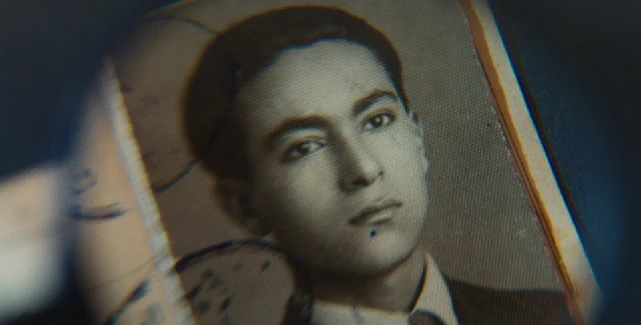 A portrait in an old photograph.